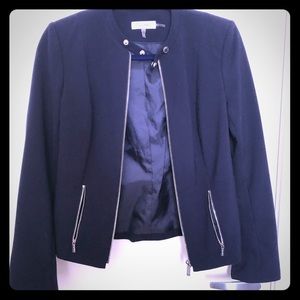 Calvin Klein Navy zipper Moto blazer - Size 4